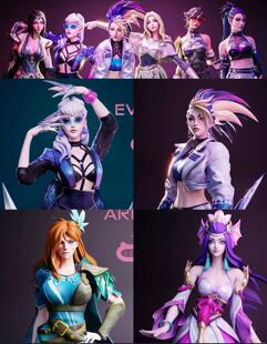 欧美卡通女孩二次元 DAZ卡通角色60个合集3D风格化3d人物角色模型