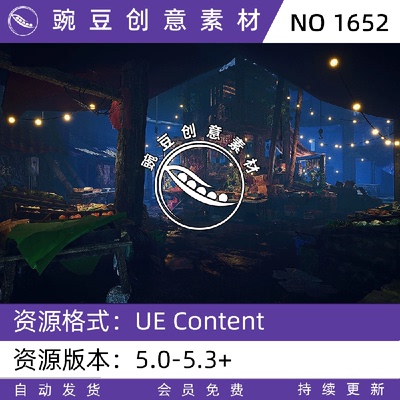 UE5虚幻 Modular Night Market Market Environment 模块化夜市场