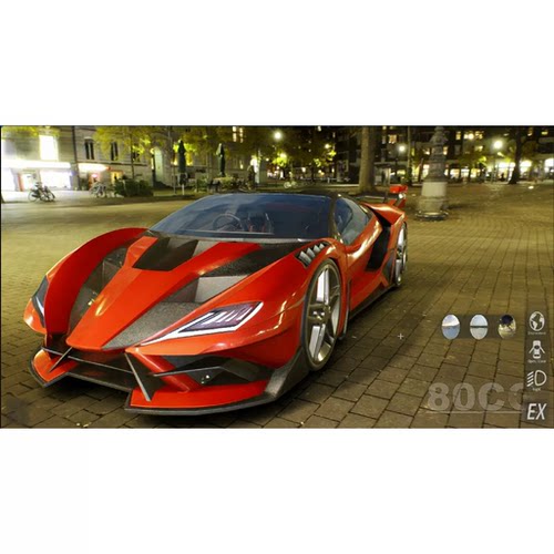 UE4UE5写实汽车跑车交互展示蓝图系统换色环境hdr开关车门Car