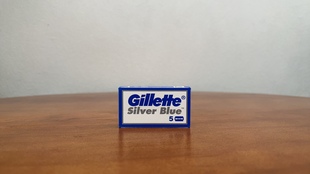 手动湿剃双刃面刮胡刀 美国进口GILLETTE吉列银蓝BLUE剃须刀片老式