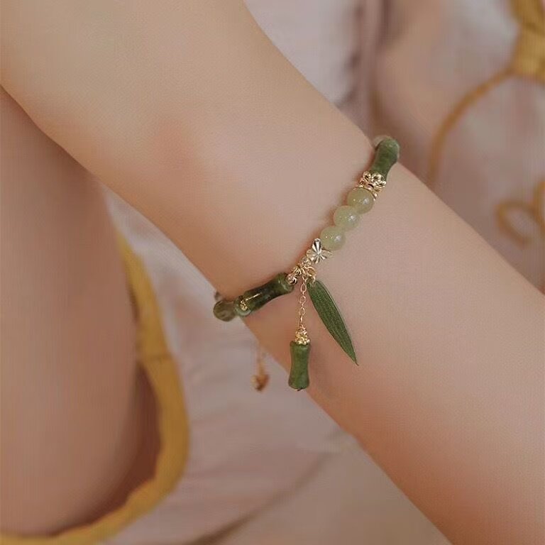 竹节串珠手链国风新中式女复古小众设计竹叶手串高级感送闺蜜