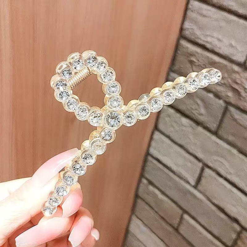 满钻金属抓夹发夹后脑勺韩国气质简约网红大号鲨鱼夹子头饰女