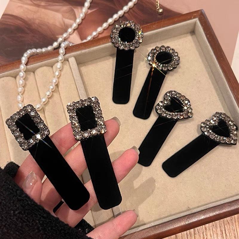 新款法式bb夹高级感小香风水钻