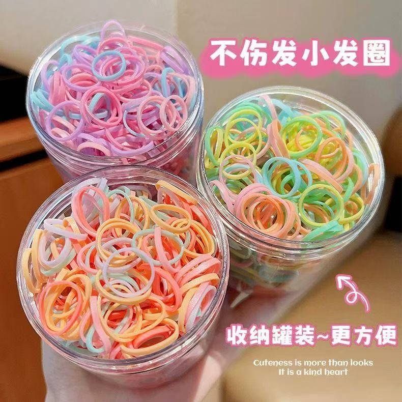 不伤发高弹力儿童头绳宝宝强拉不断彩色橡皮筋一次性加厚成人发圈