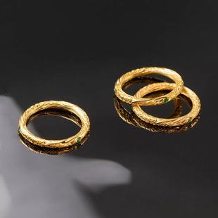 金色花纹哪吒乾坤圈同款创意指环复古手镯戒指戒指高级感男女同款