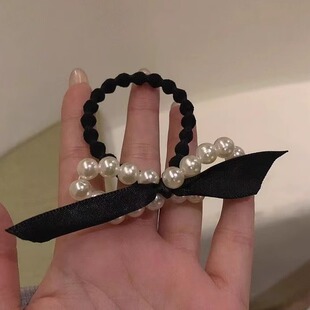 气质轻奢发绳小众高级感复古皮筋头绳温柔超仙珍珠蝴蝶结发绳发圈