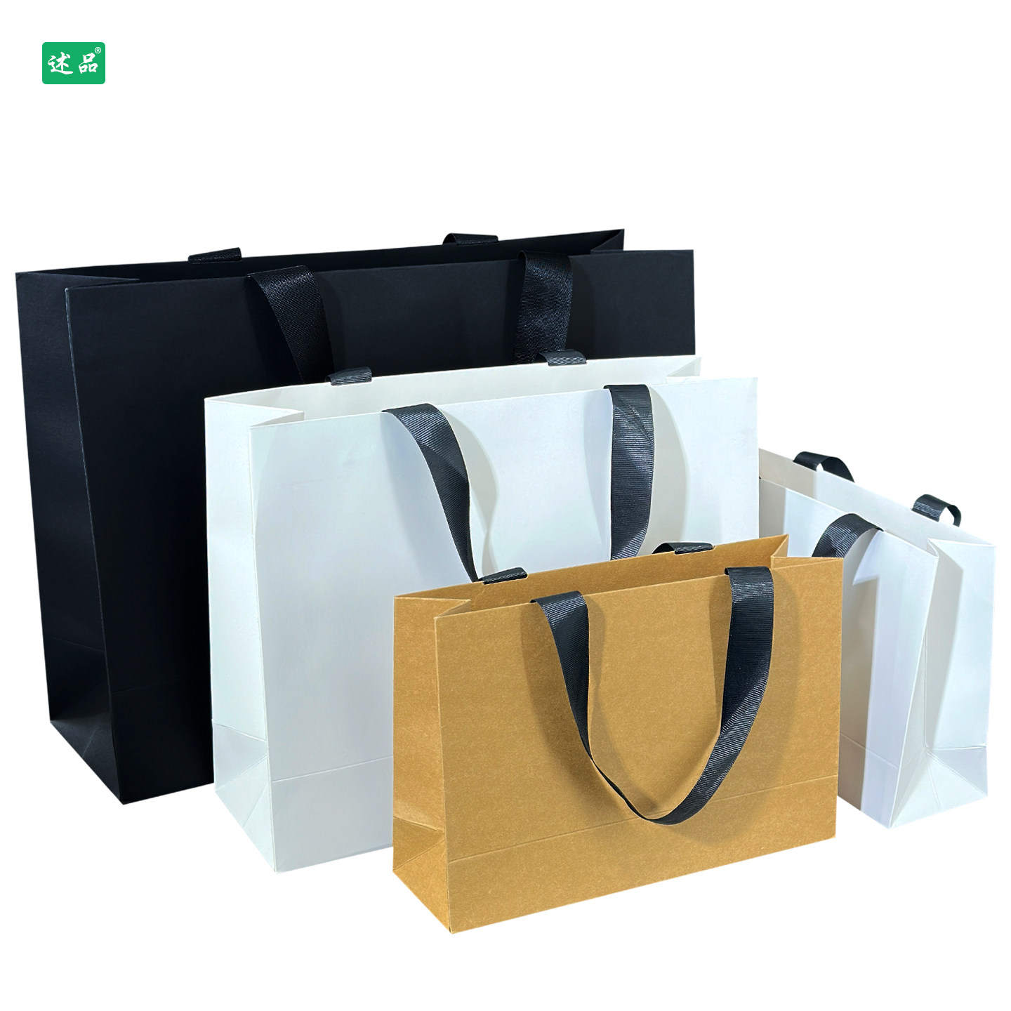 礼品袋子手提高档服装店袋子订做手提袋定制印刷logo螺纹提绳纸袋