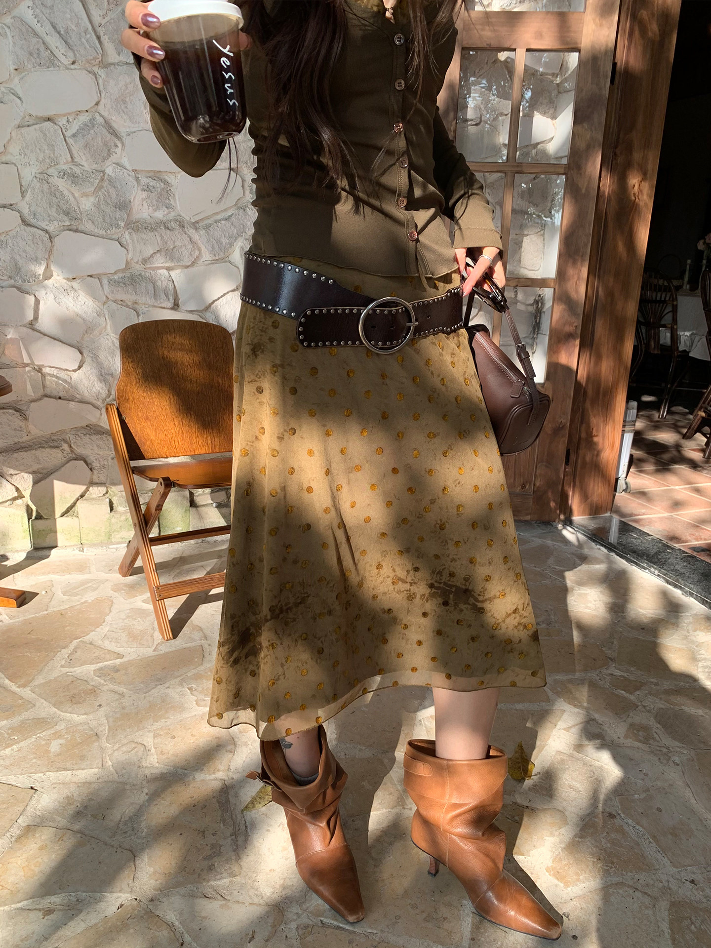 马儿MAR винтажная флокированная юбка-миди А-силуэта в горошек с сетчатыми вставками для женщин весна-лето