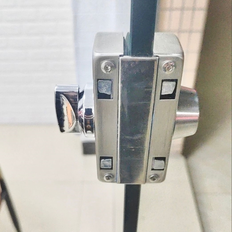 门锁具双开门商铺无框锁推拉双开双门免打孔插销地锁单门锁具