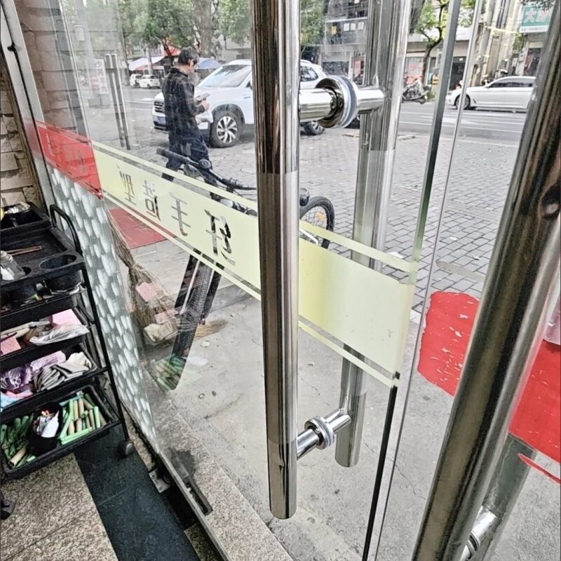 特厚门把手KTV有无框对装304不锈钢地弹拉手大门玫瑰黑钛金推拉