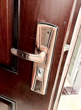 执手锁防盗门红铜拉手塑料铁面板仿古把手高档防盗门把手红古