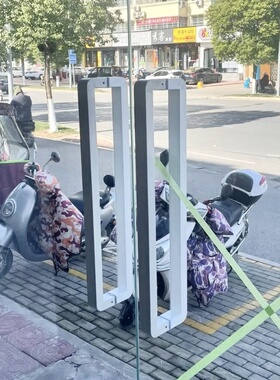 无框门加厚新款门把地弹簧大门拉手金色KTV商场包厢学校黑色防撞