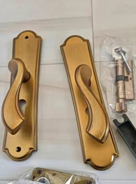 家用室内门锁房门锁北欧青古铜简约门把手卧室美式欧式静音锁