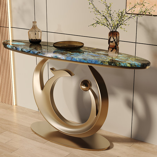 现代轻奢高端家用意式天然大理石玄关台进门正对大门口靠墙玄关柜