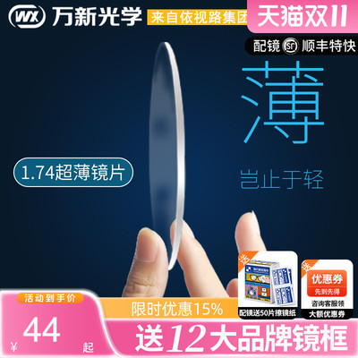 万新1.74近视配镜片防蓝光变色