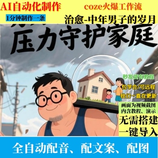 coze扣子工作流中年男子的岁月短视频制作ai智能体全自动效率教程