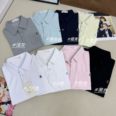 夏季短袖polo衫短袖百搭收腰棉质