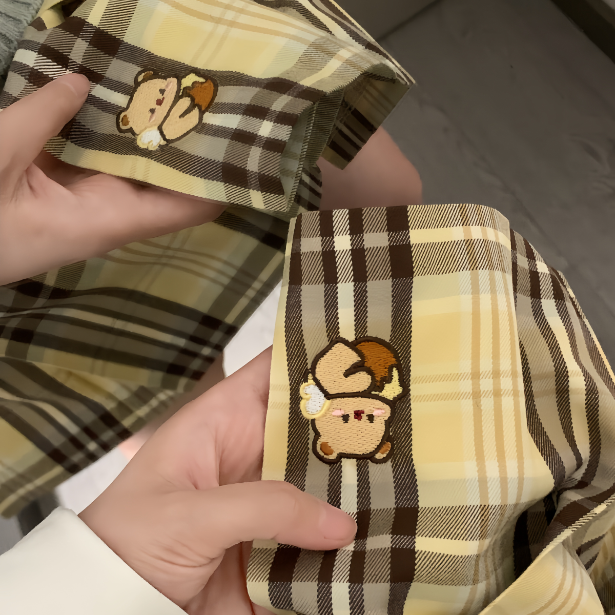 【蜂蜜小熊】TR面料原创制服jk格裙短裙学院百褶裙奶油淡黄色