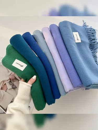 Зимний универсальный цветной шарф из искусственного меха, утепленная атмосферная большая накидка, в корейском стиле