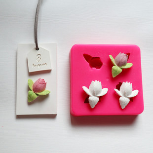 新款手工diy香薰石膏铃兰含笑花模具辛夷花玉兰花扩香石硅胶模具