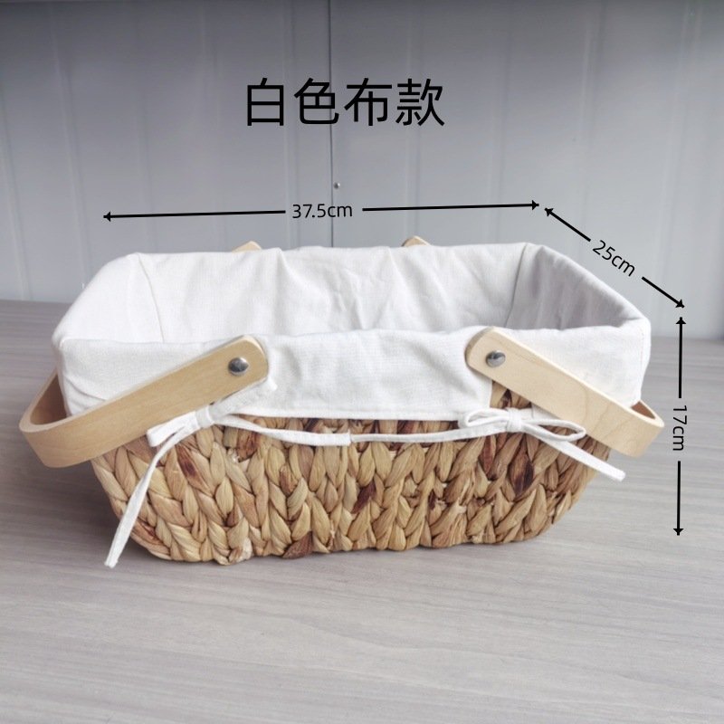 户外露营野餐篮草编编织手工制作收纳筐法式田园风情手提篮子DD01