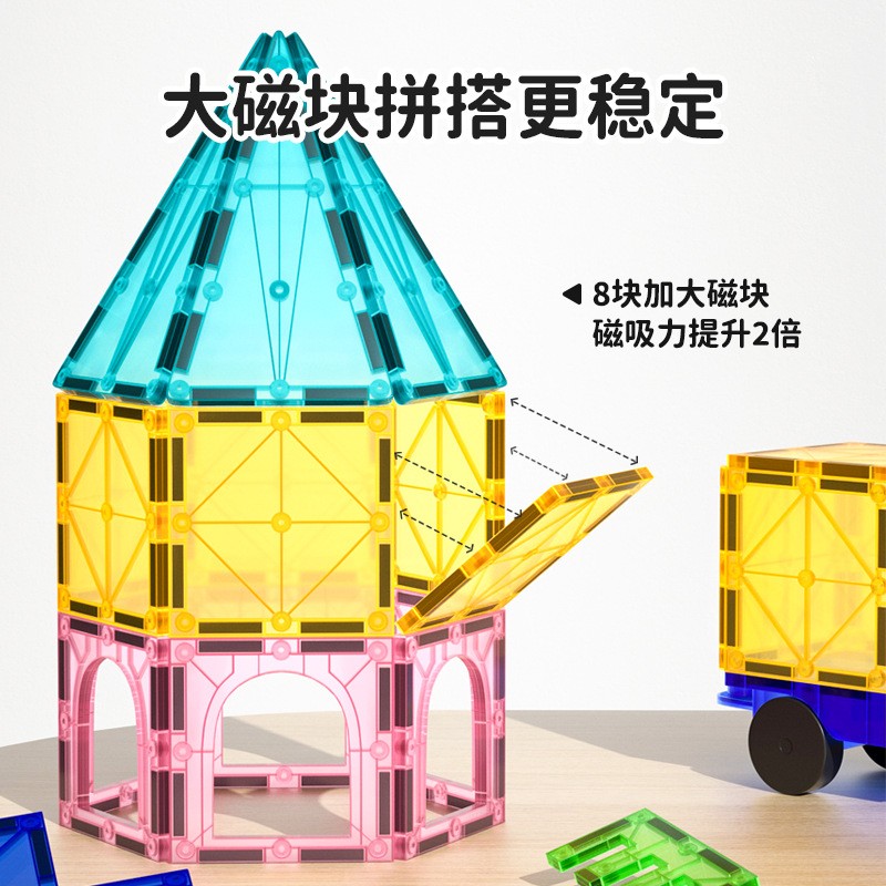 儿童磁力片积木磁铁彩窗磁片拼图男女孩益智拼装生日礼物玩具