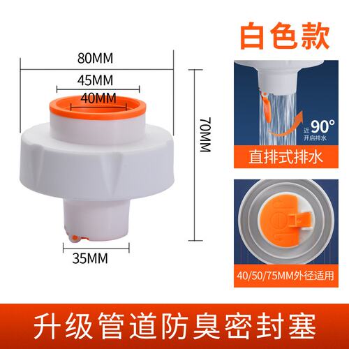 防臭密封塞圈地漏厨房洗菜盆止逆阀排水管防返臭下水管道堵口SS28