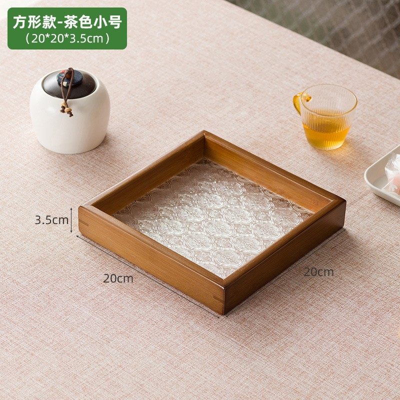 托盘茶盘长方形小型收纳餐盘茶具茶几茶杯多功能竹制亚克力家EC19,餐饮具,餐用托盘,淘宝优惠券,粉丝福利购,淘宝优惠卷