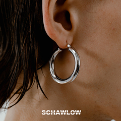 SCHAWLOW肖洛新款潮圆圈耳环 ins女高级气质百搭大牌纯银耳饰