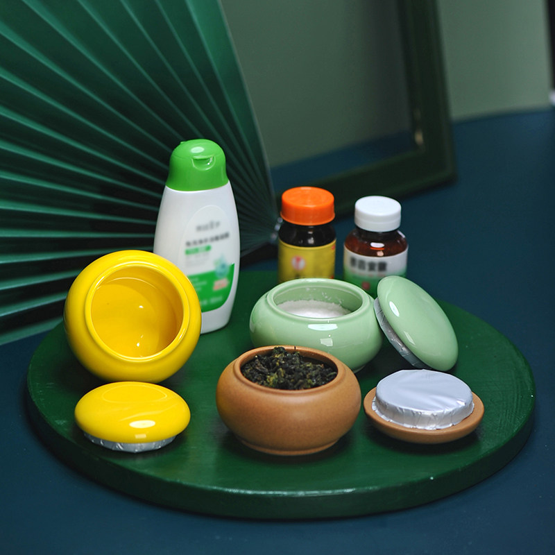 陶瓷茶叶罐密封罐小号中药粉香膏图片