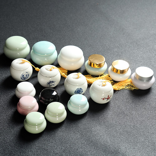 小号香膏罐香盒密封罐子茶叶陶瓷