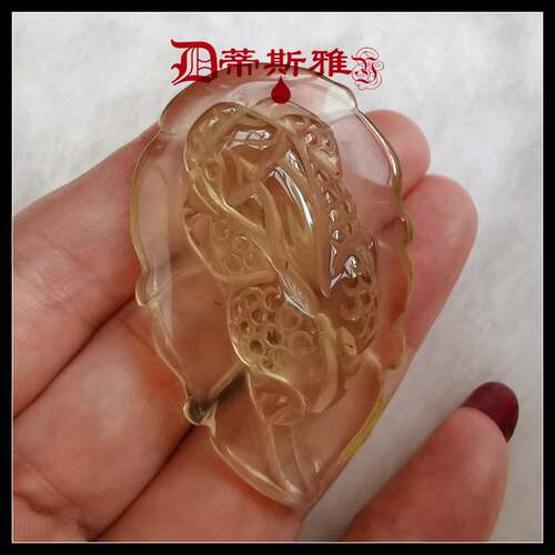 洪福奇宝天然黄水晶貔貅吊坠挂件