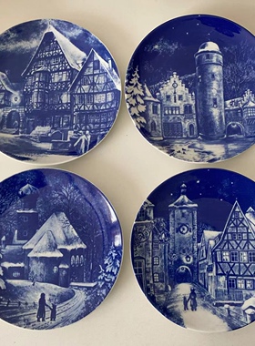 Royal Bavaria 皇家巴伐利亚 德国70年代冬季雪景收藏盘 装饰摆盘