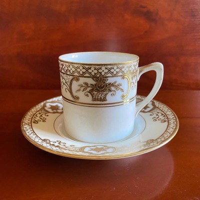 则武 Noritake 1920年古董描金手绘浓缩咖啡杯 20年代收藏老茶杯