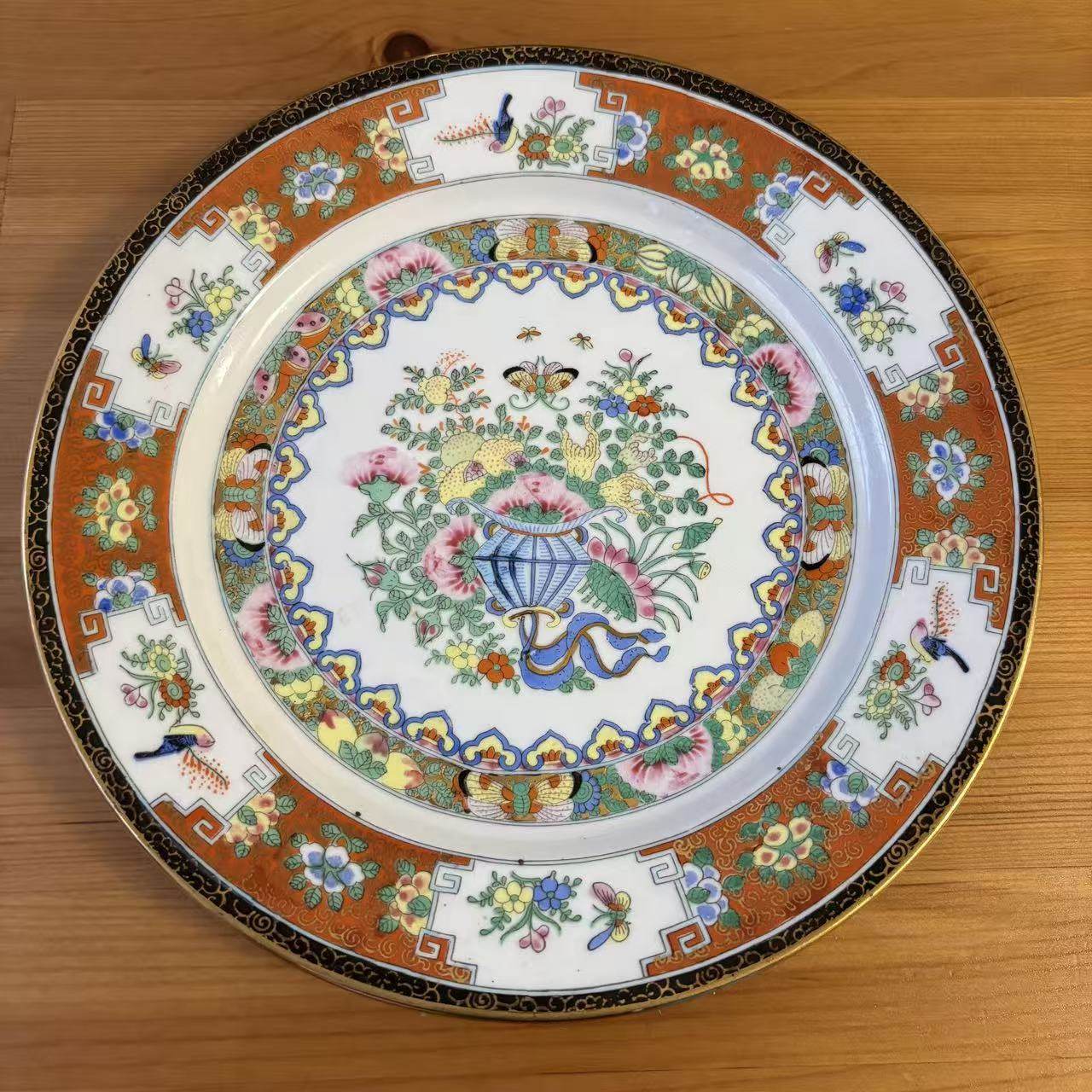 欧洲回流 中国广彩花鸟蝴蝶开窗手绘收藏盘 玄关装饰摆件瓷碟赏盘,家居饰品,装饰坐盘/挂盘,淘宝优惠券,粉丝福利购,淘宝优惠卷