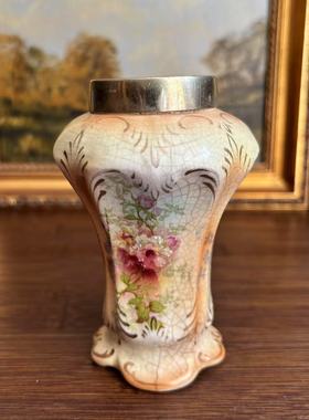 Royal Devon 皇冠德文郡 1912-1917年产古董手绘纹饰瓷瓶收藏摆件
