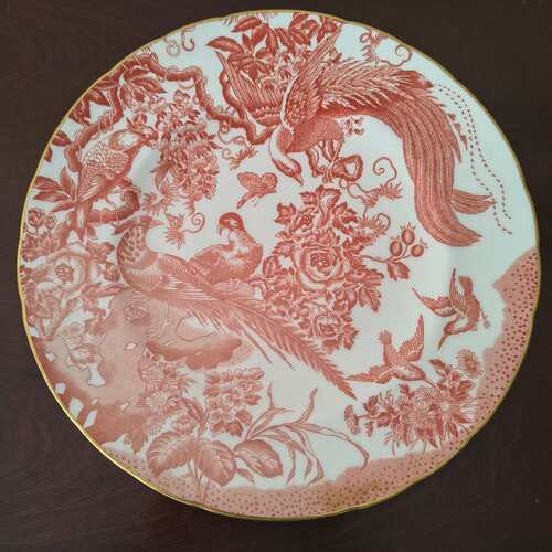 Royal Crown Derby 皇家皇冠德比 1978年红孔雀英国骨瓷大盘 赏碟