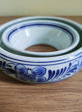 Delft Blue 荷兰代尔夫特 青花手绘瓷环 古董瓷器 Posey Ring瓷环