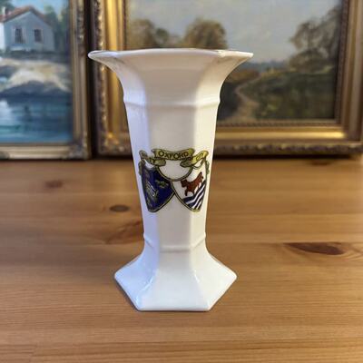 Arcadian 阿卡迪安 Oxford 牛津郡徽章瓷花瓶摆件 古董收藏纹章瓷