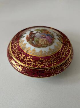 Limoges 利摩日 法国西洋人物装饰瓷罐 首饰盒欧洲瓷器中古摆件