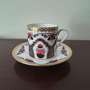 Royal Worcester 皇家伍斯特 1994年摄政王描金浓缩咖啡杯 甜品碟