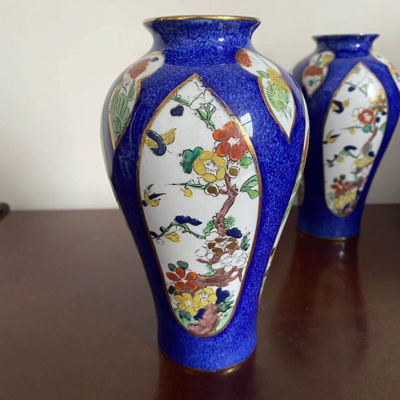 A G H J Wilton Ware 威尔顿 20世纪 百年古董手绘英国瓷器花瓶