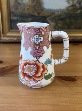 Minton 明顿 英国古董收藏手绘花卉描金奶壶 稀有水壶摆件老瓷器