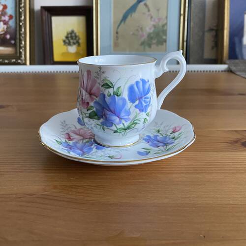 Royal Albert 皇家阿尔伯特 Friendship 花卉咖啡杯 甜豌豆午茶杯