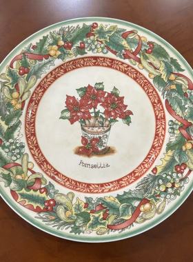 Villeroy & Boch 德国唯宝 一品红圣诞花卉收藏盘 节日装饰摆件碟