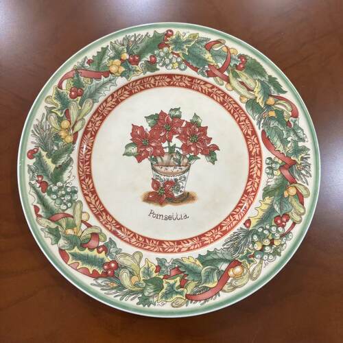 Villeroy & Boch 德国唯宝 一品红圣诞花卉收藏盘 节日装饰摆件碟