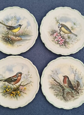 Royal Albert 皇家阿尔伯特 1982年产林地鸟类收藏盘 整套装饰碟