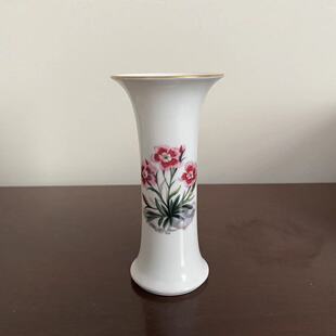 Royal Worcester 皇家伍斯特 英国中古描金骨瓷直筒花瓶 花卉笔筒