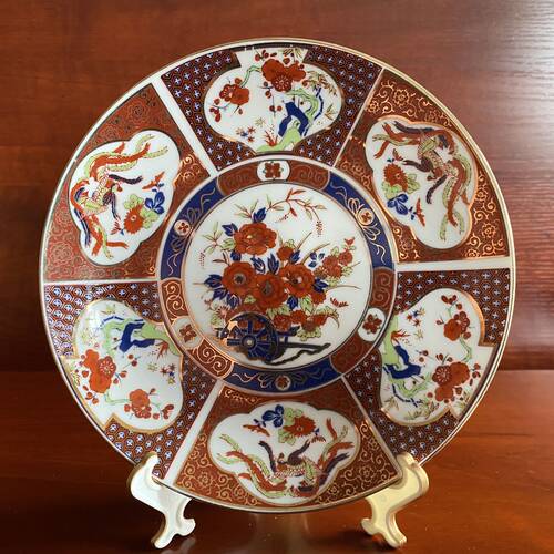 日本 荣和谨制 花车中古收藏盘老瓷器 装饰挂盘 vintage摆盘瓷器