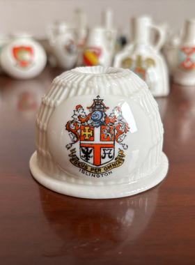 W.H.GOSS 高斯 英国伊斯灵顿盾徽 纹章瓷摆件 龙虾捕捉器模型瓷器